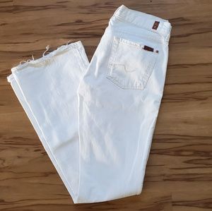 7 for All Mankind Distressed White Jeans Sz 29